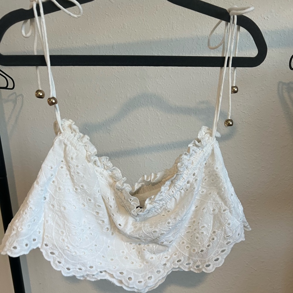 SABO white eyelet crop top